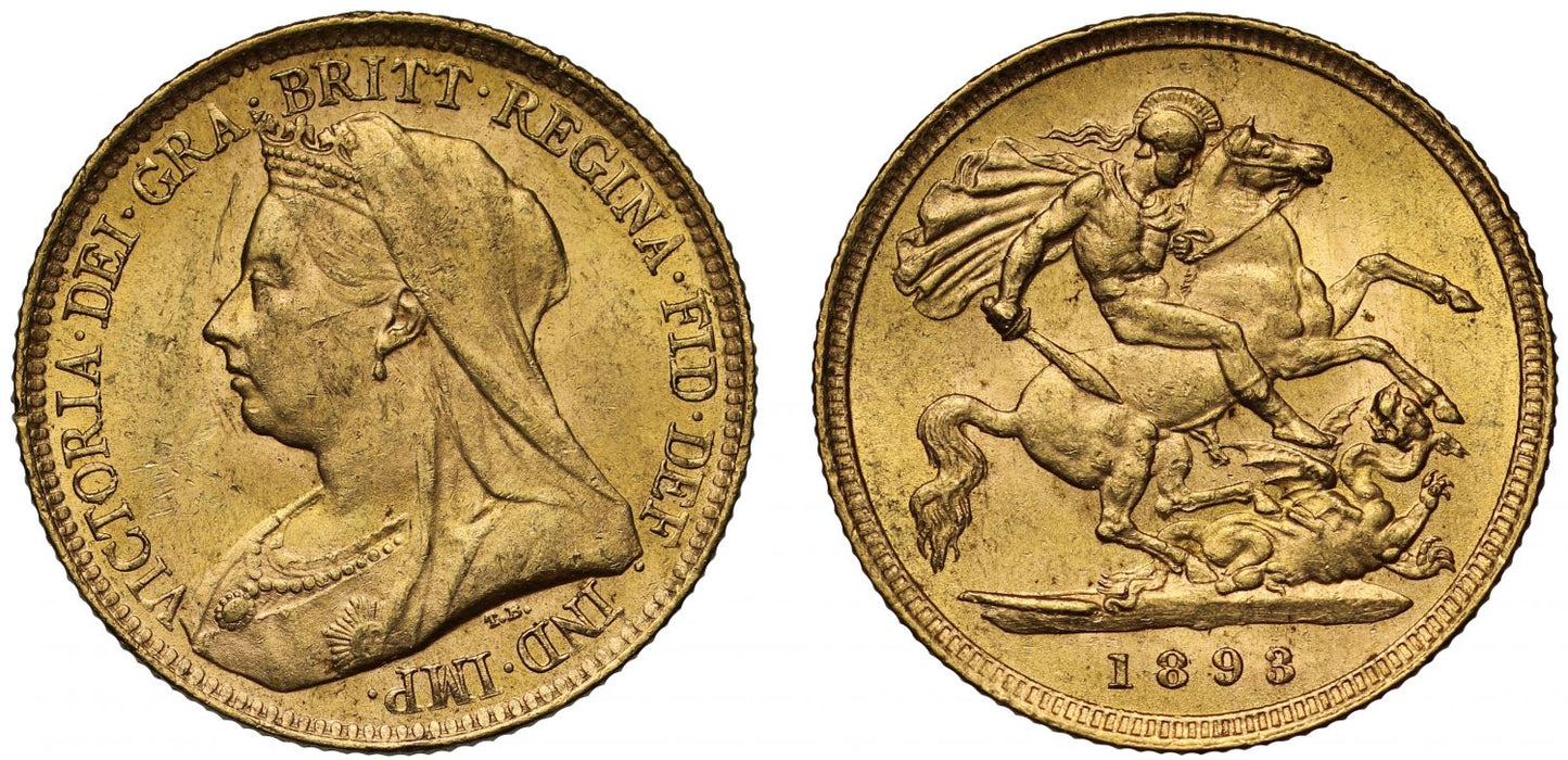 Victoria 1893 Half-Sovereign old head MS62