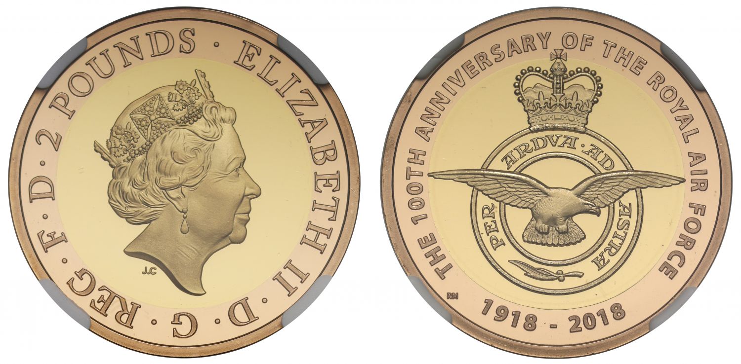 Elizabeth II 2018 PF69 UCAM Two-Pounds - RAF