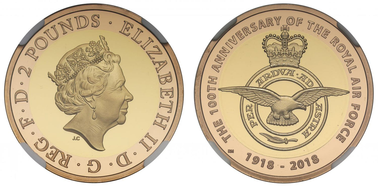 Elizabeth II 2018 PF69 UCAM Two-Pounds - RAF