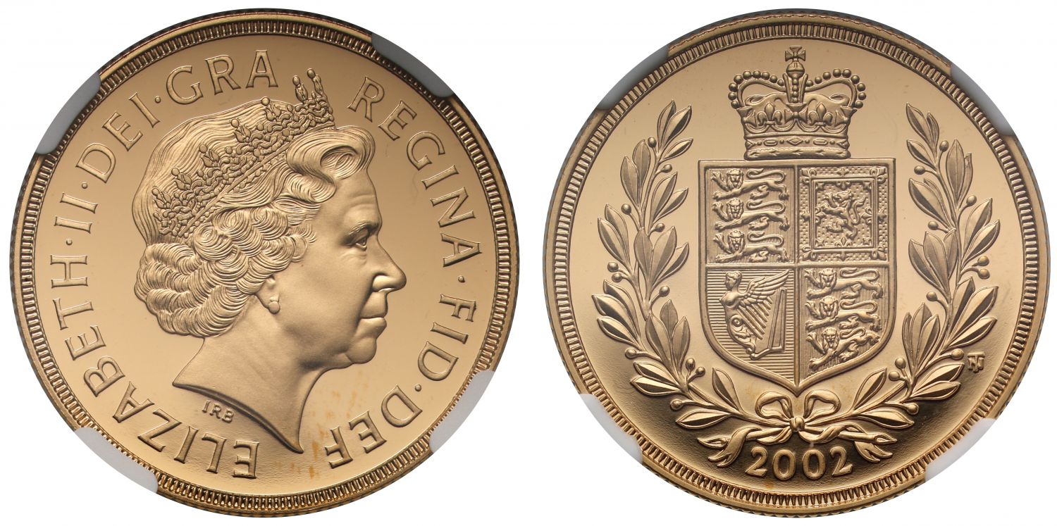 Elizabeth II 2002 proof Two-Pounds PF70 ULTRA CAMEO