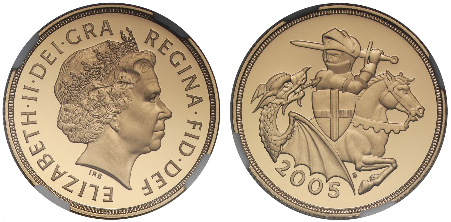 Elizabeth II 2005 proof Two-Pounds PF70 UCAM