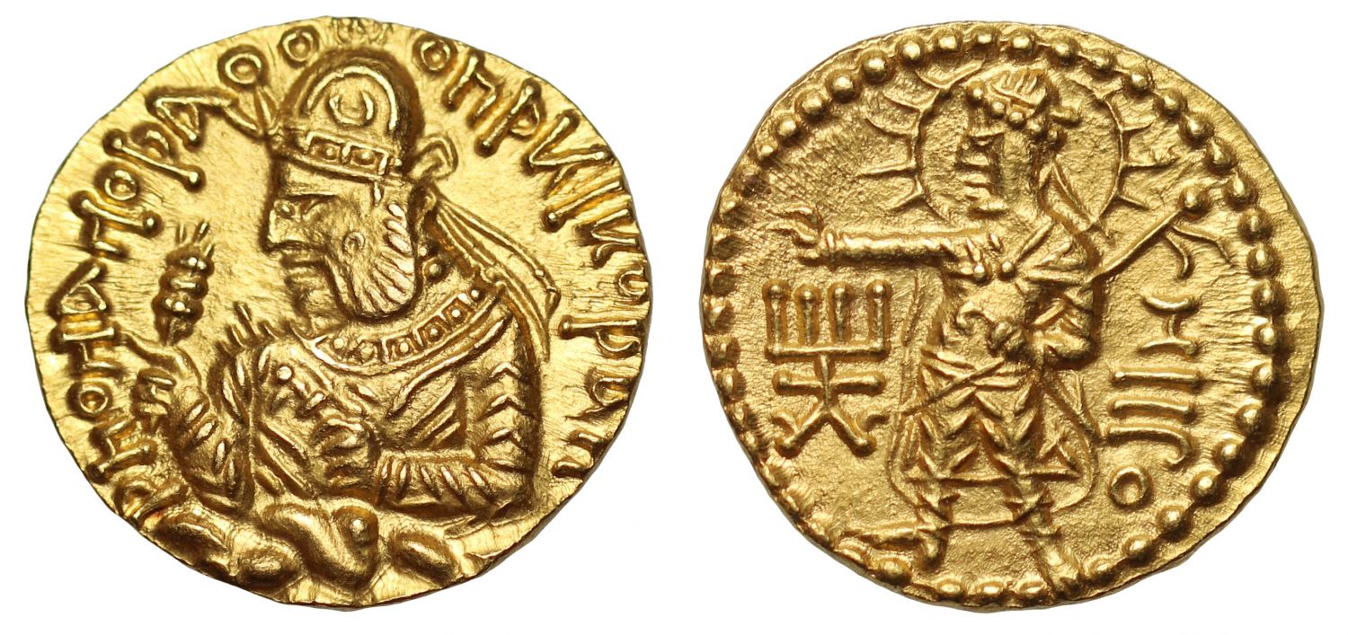 Kushan Empire, Huvishka Gold Dinar