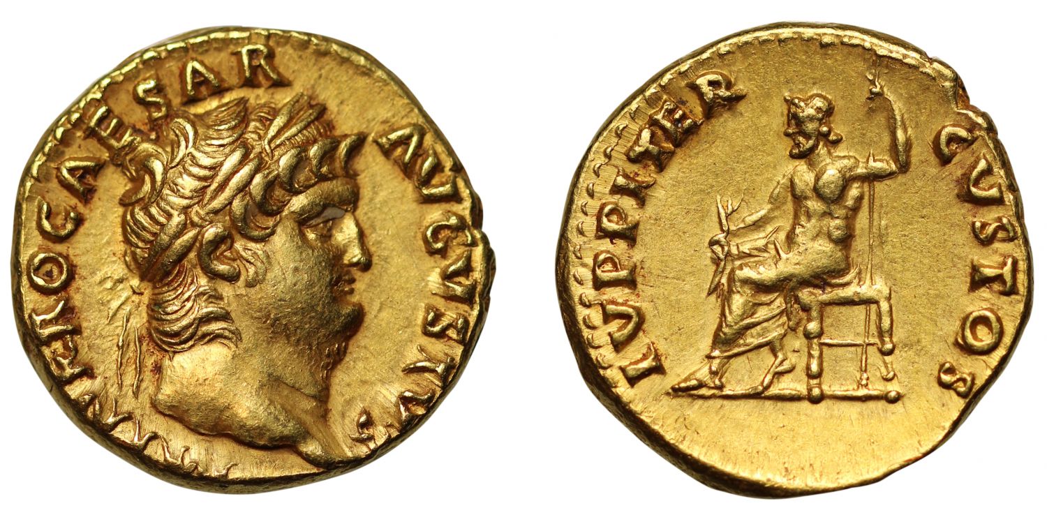 Nero, Gold Aureus, Rome, with Pedigree, NGC AU, 5/5, 4/5