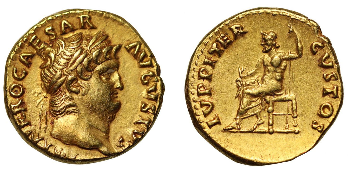 Nero, Gold Aureus, Rome, with Pedigree, NGC AU, 5/5, 4/5