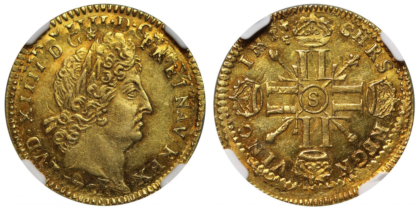 France, Louis XIV 1701-S Louis d'or aux 8 L MS62
