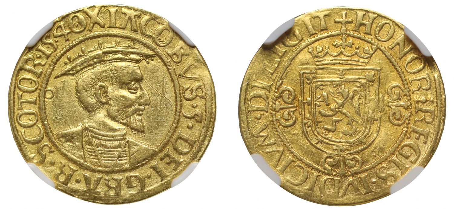 Scotland, James V 1540 Bonnet Piece of Forty Shillings, Renaissance Coin Art