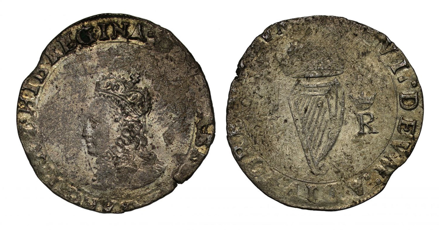 Ireland, Elizabeth I Groat, first base coinage of 1558 mint mark rose AU55