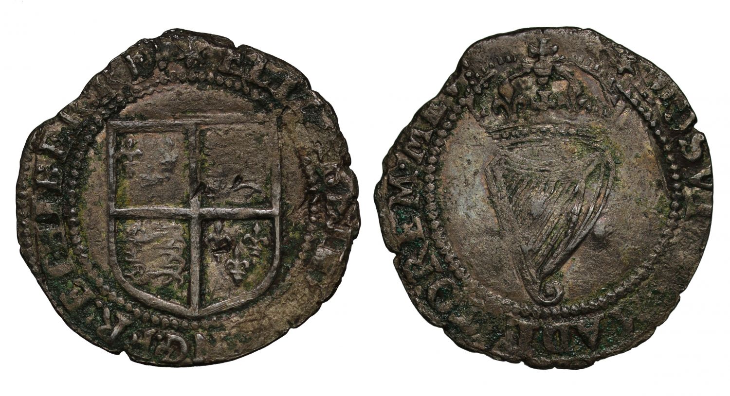 Ireland, Elizabeth I Sixpence, third base issue