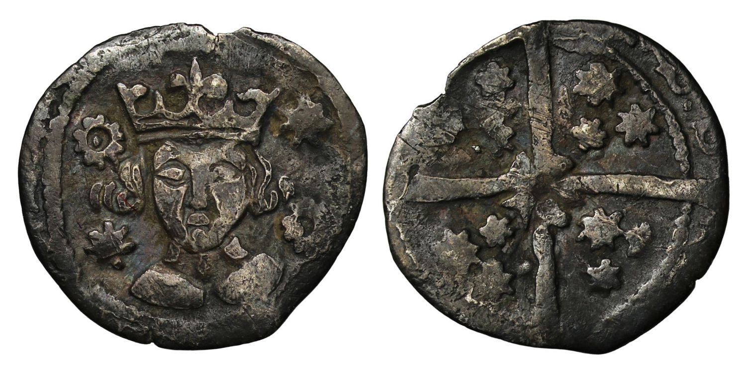 Ireland, Edward IV Penny suns and roses coinage, Dublin, rose at centre