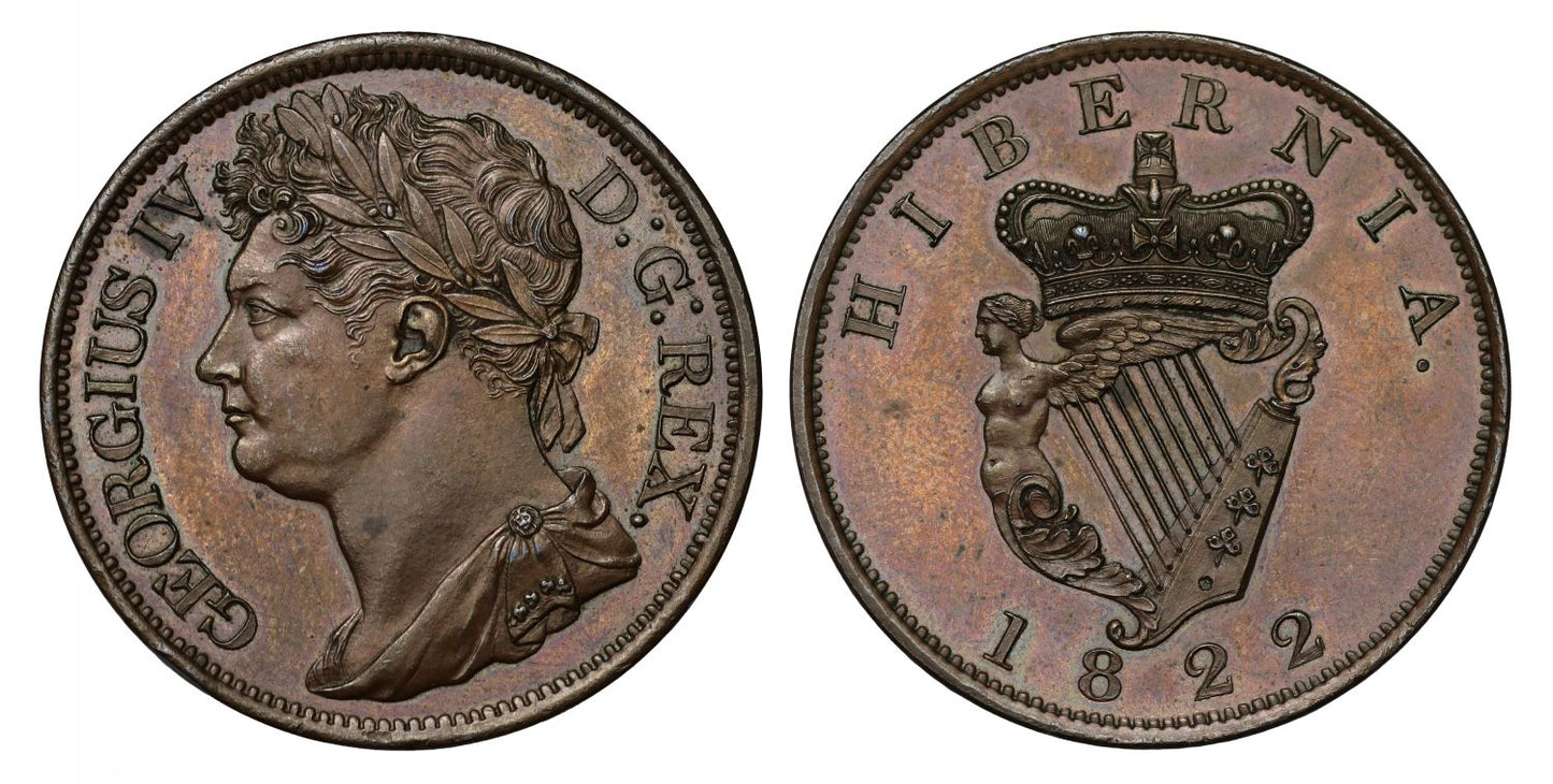 Ireland, George IV 1822 proof Penny