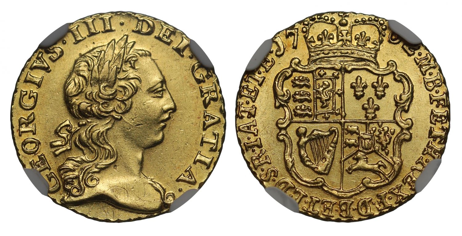 George III 1762 Quarter-Guinea MS63