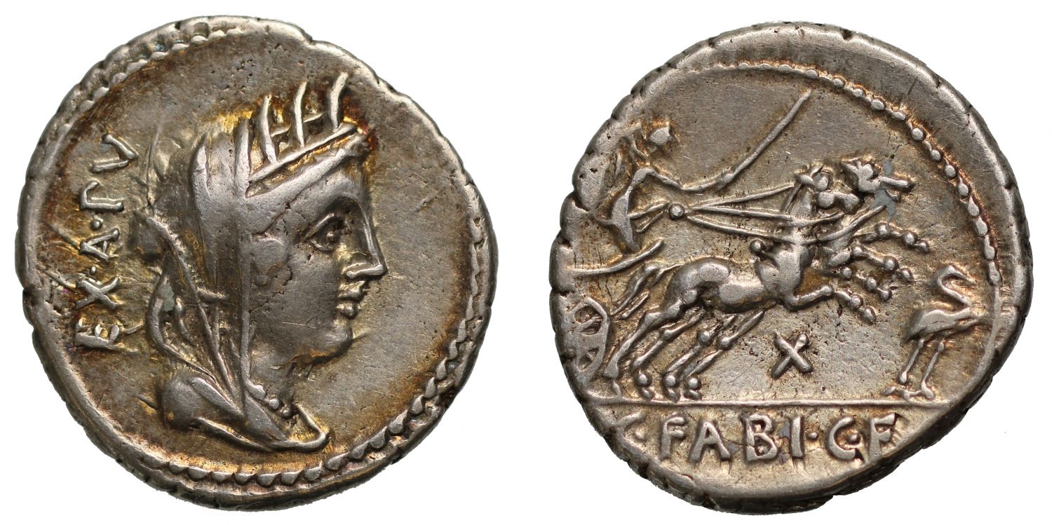 C. Fabius C.F Hadrianus, Denarius.