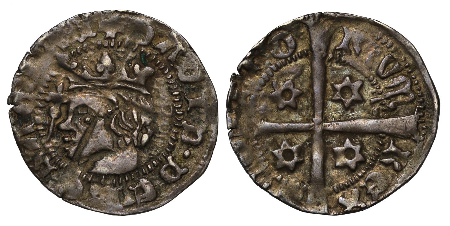 Scotland, David II Penny, first coinage, second issue, pellet on sceptre handle