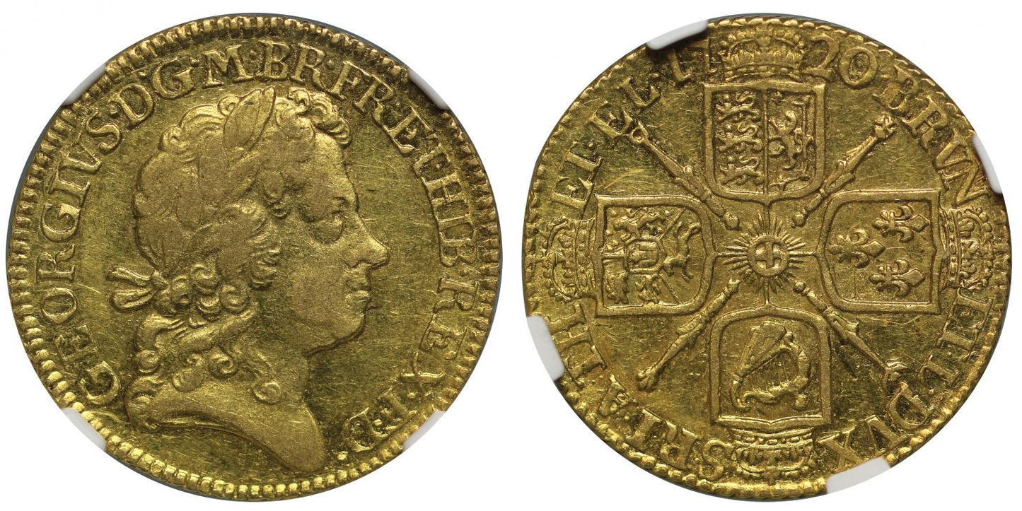 George I 1720 Guinea Fourth head, rare date XF45