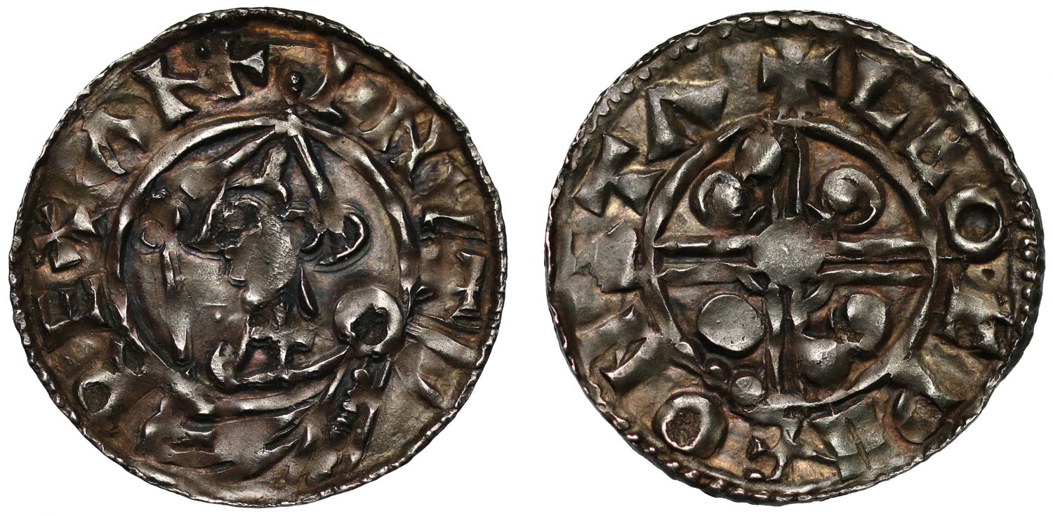 Canute Penny, Helmet type, Lincoln, Leofwine, ex Dawson and Conte