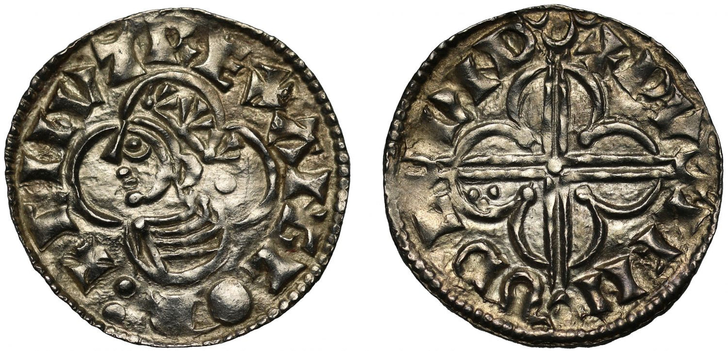 Canute quatrefoil type Penny, London, Wulfnoth, extra pellets variety