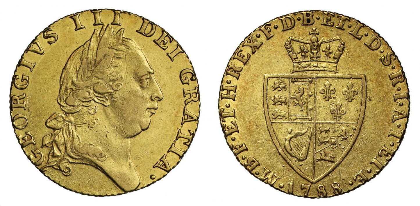 George III 1788 Guinea, fifth bust, spade type reverse