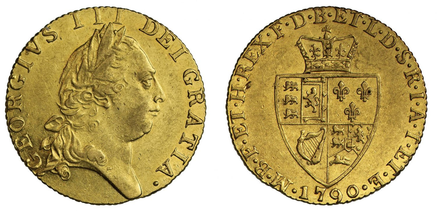 George III 1790 Guinea, fifth bust, spade type reverse