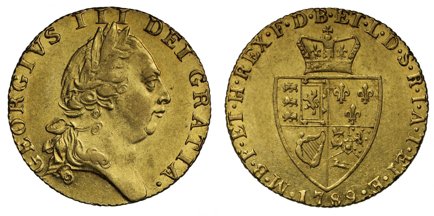 George III 1789 Guinea, fifth bust, spade type reverse
