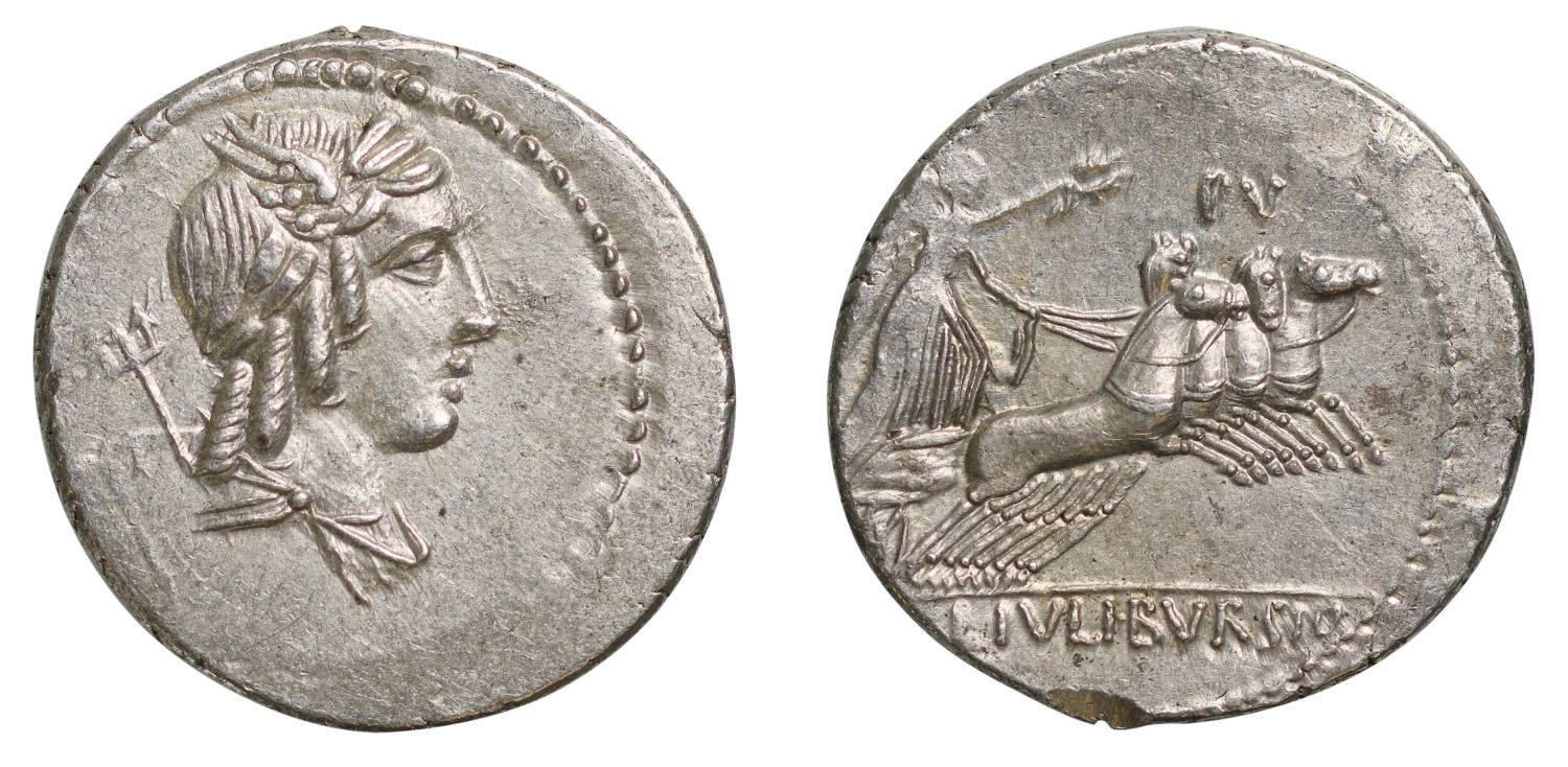 L. Julius Bursio, Denarius.