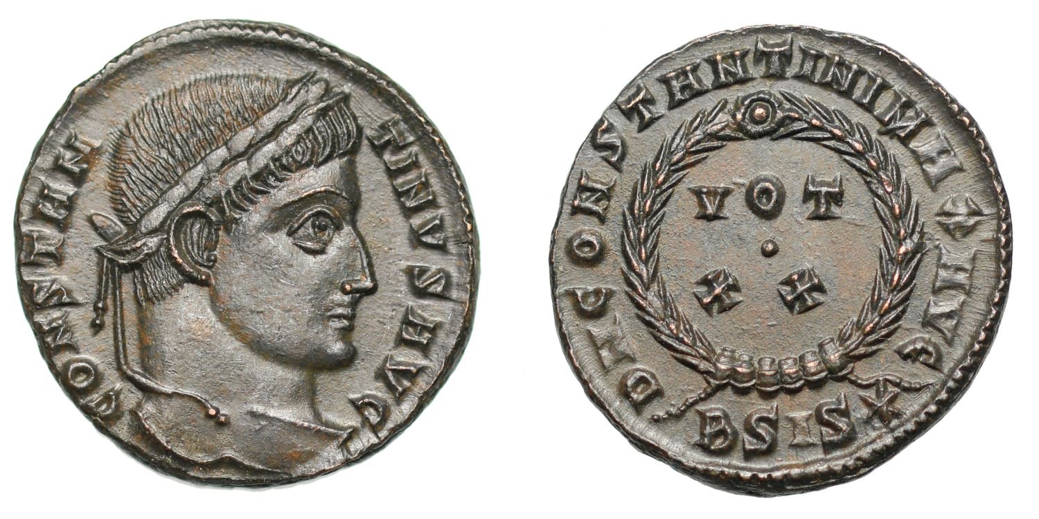 Constantine I, Follis, BSIS*.