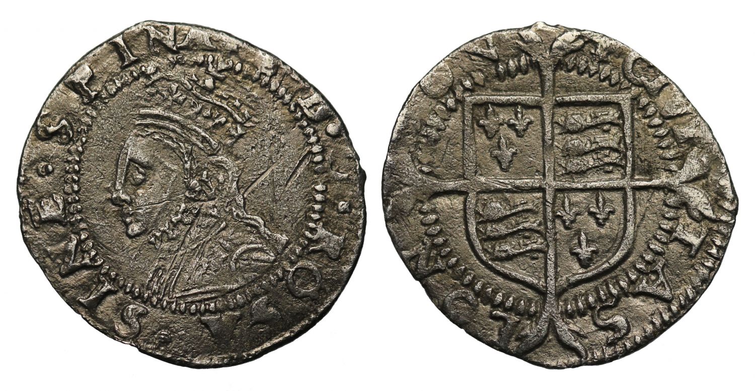 Elizabeth I Penny, second issue, bust 3I, mm crosslet, London