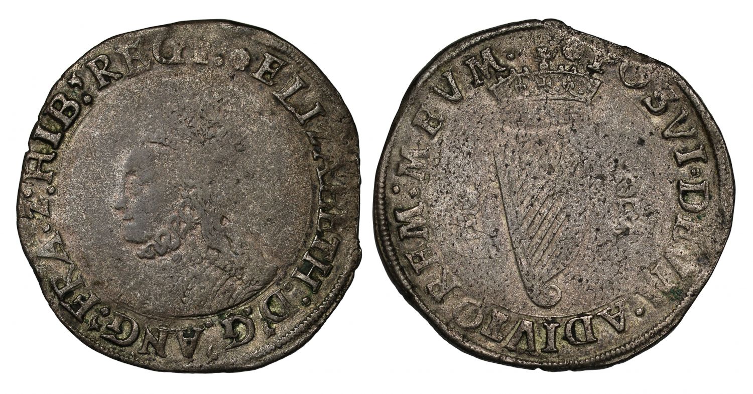 Ireland, Elizabeth I Shilling, 1st issue, mm rose with REGI type legend