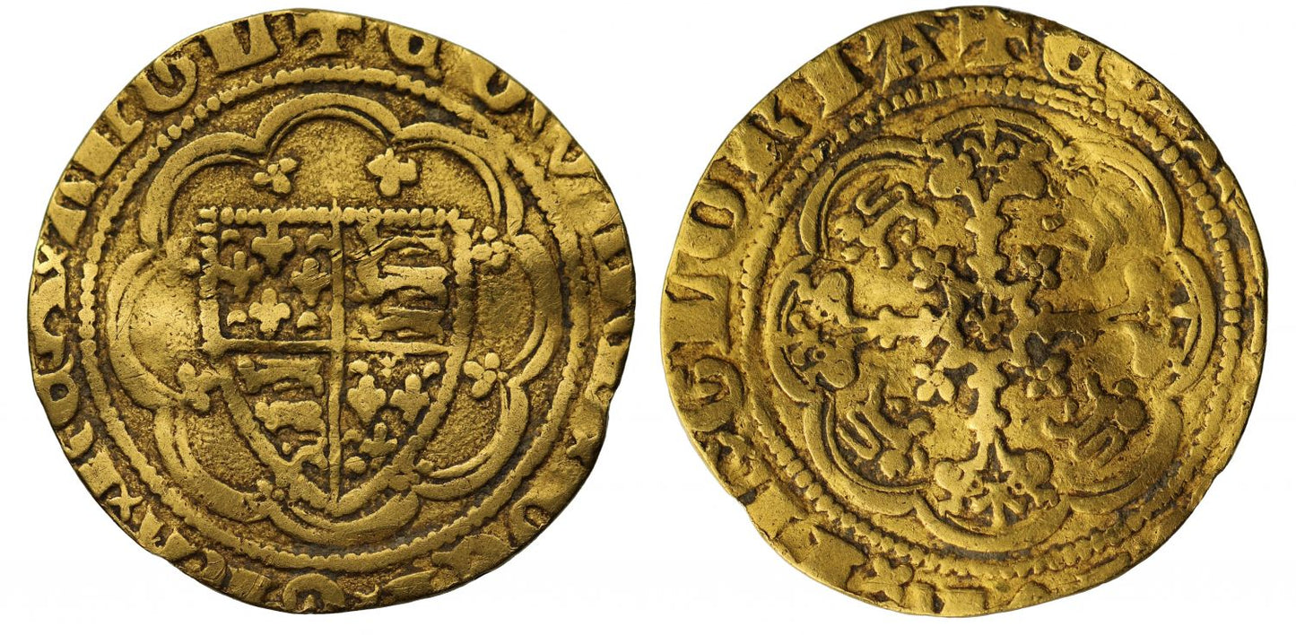Edward III Quarter-Noble Treaty Series, London group b, annulet before E