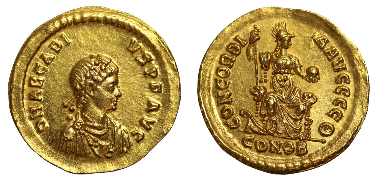 Arcadius, gold Solidus, Constantinople