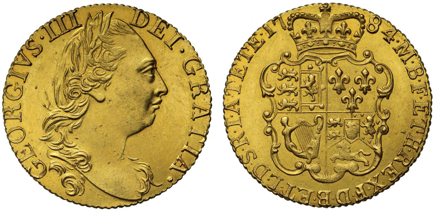 George III 1784 Guinea, fourth bust, shield reverse