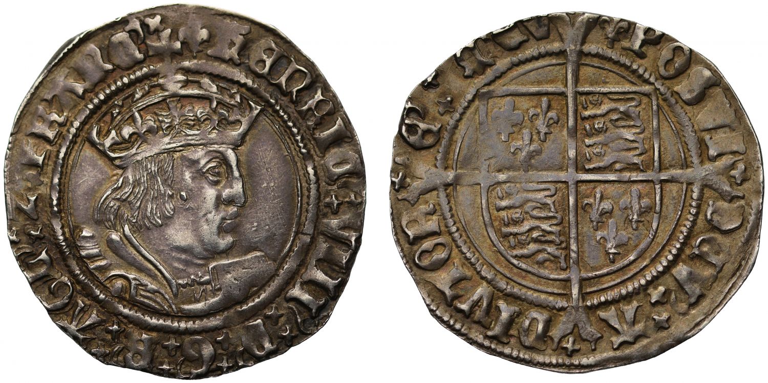 Henry VIII Groat, second coinage, mint mark lis, Laker type bust D