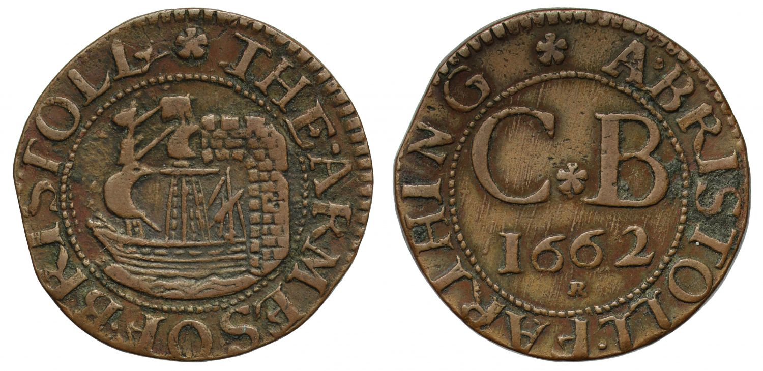 Gloucestershire 1662 Token Farthing of City Port of Bristol