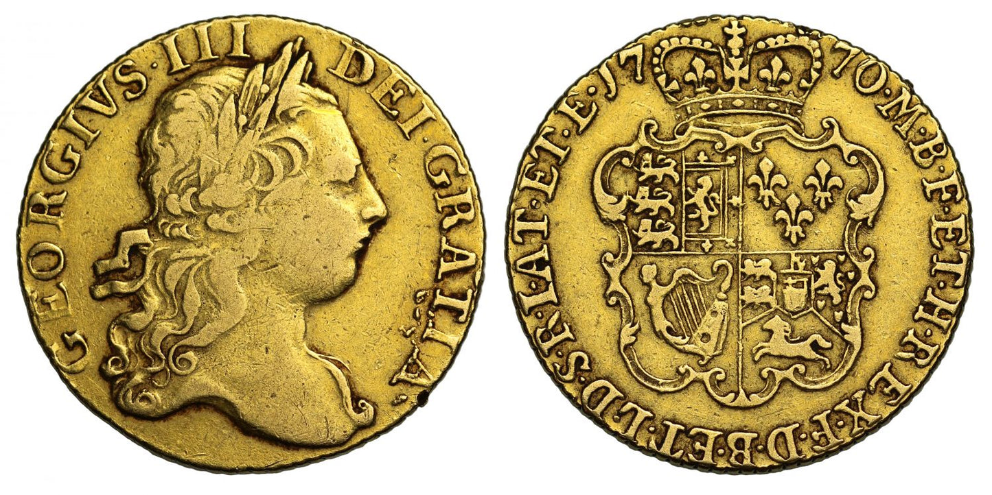 George III 1770 Guinea, third head, one of the rarest dates in this reign