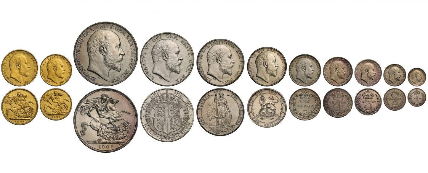 Edward VII 1902 11-coin matt proof Set with case
