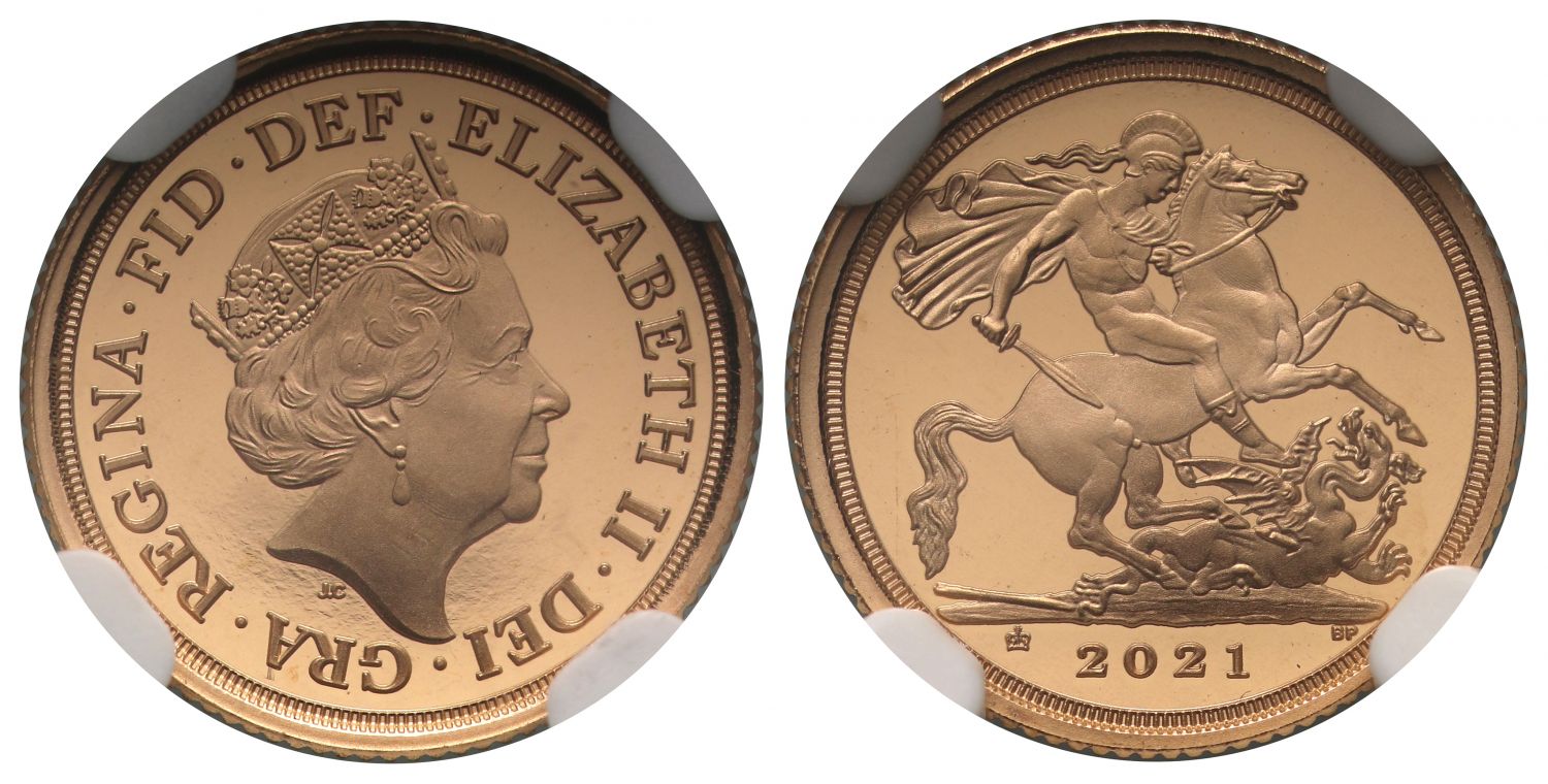 Elizabeth II 2021 PF70 UCAM First Releases Quarter-Sovereign