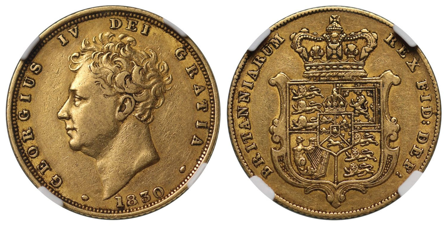 George IV 1830 Sovereign, final year for reign, XF45