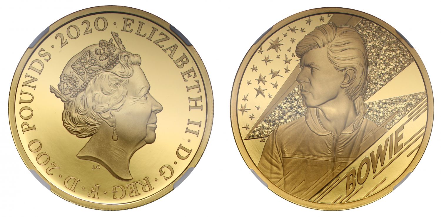 QEII 2020 PF70 UCAM FR gold 2oz Bowie