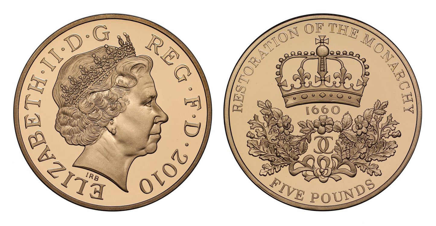 Elizabeth II 2010 PF70 UCAM Five-Pounds - Restoration of the Monarchy