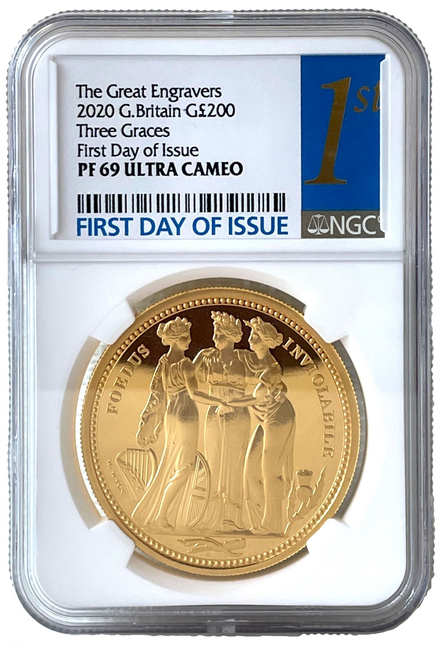 QEII 2020 PF69 UCAM gold 2oz Three Graces