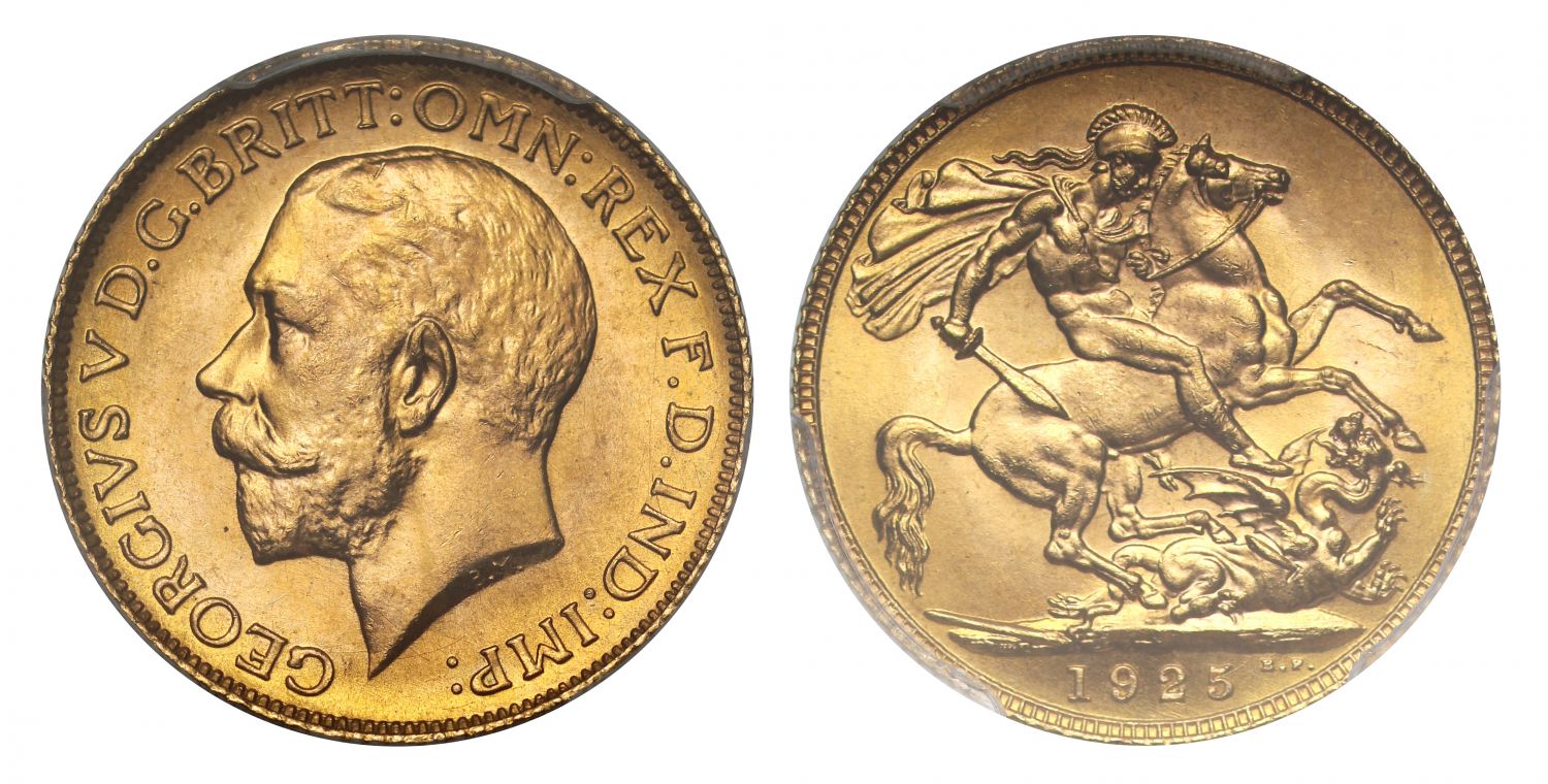 George V 1925 Sovereign MS66