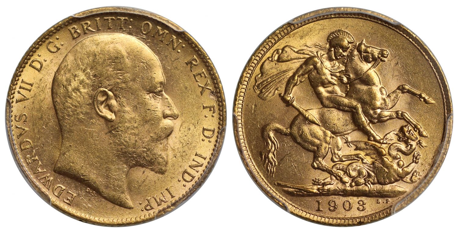 Edward VII 1903 London Sovereign MS62