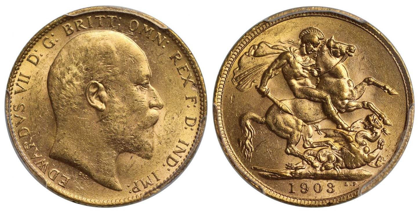 Edward VII 1903 London Sovereign MS62