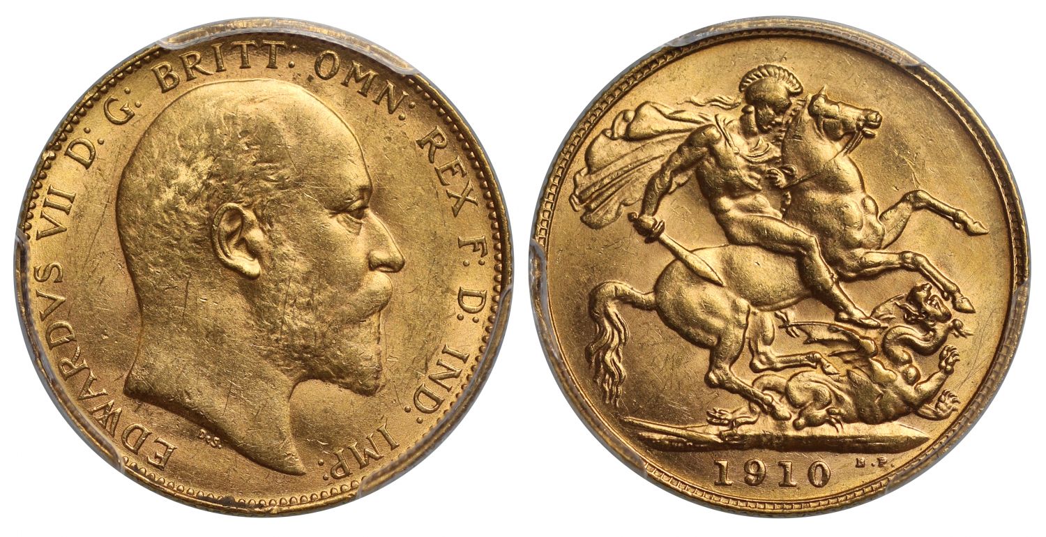 Edward VII 1910-P Sovereign Perth Mint MS61