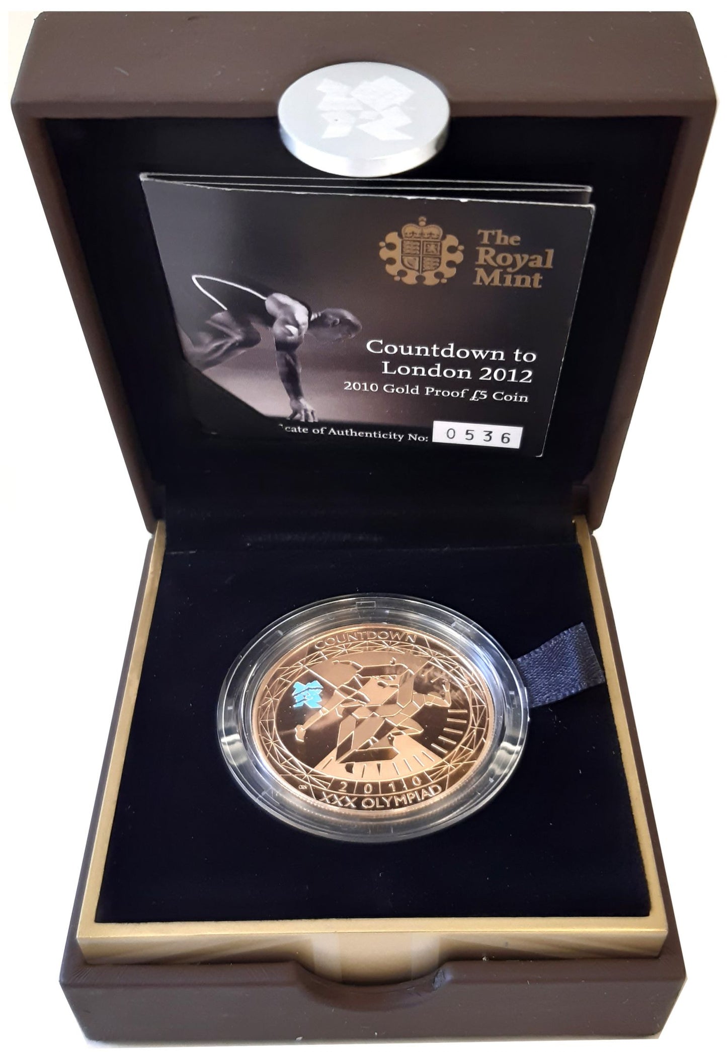 QEII 2010 gold proof Five-Pounds Olympic Countdown