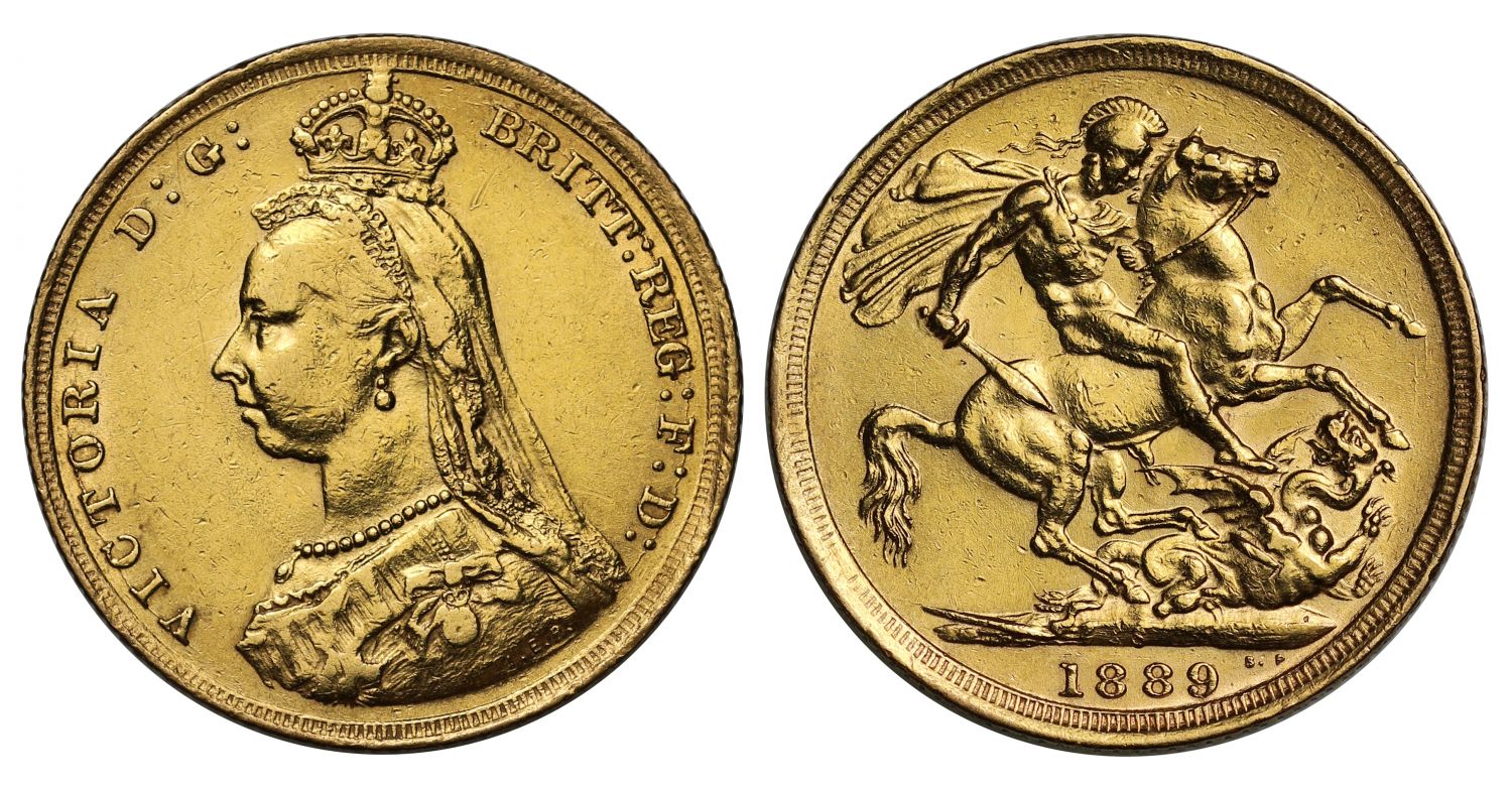 Victoria 1889-S Sovereign, Sydney mint, first legend, DISH S11 = R3