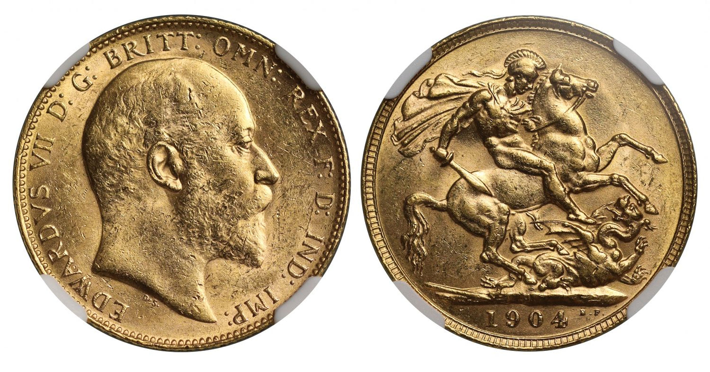 Edward VII 1904-P Sovereign Perth Mint MS62