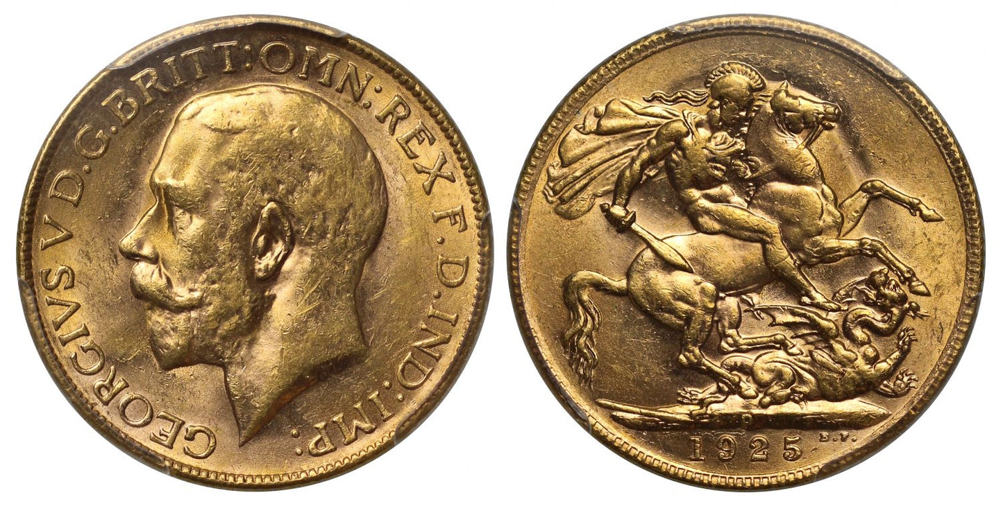 George V 1925-P Sovereign Perth Mint MS62
