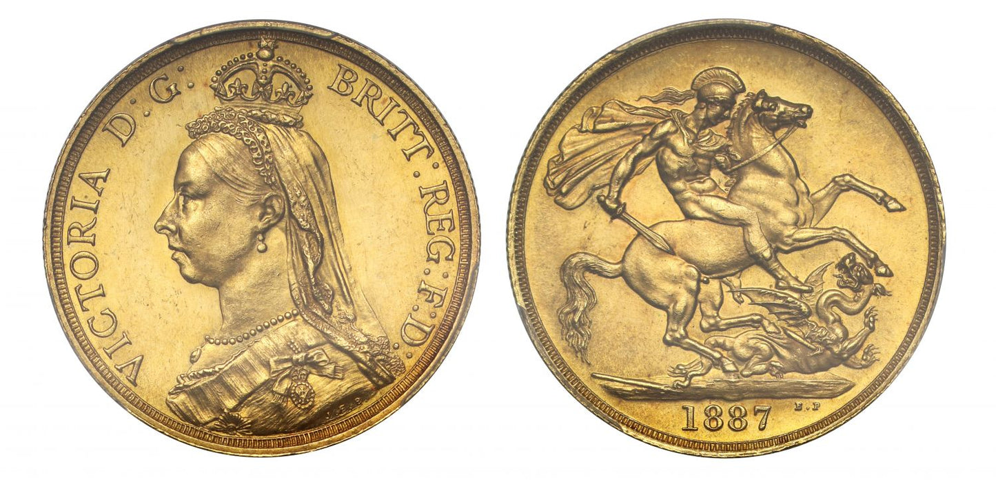 Victoria 1887 Two-Pounds large B.P. MS63