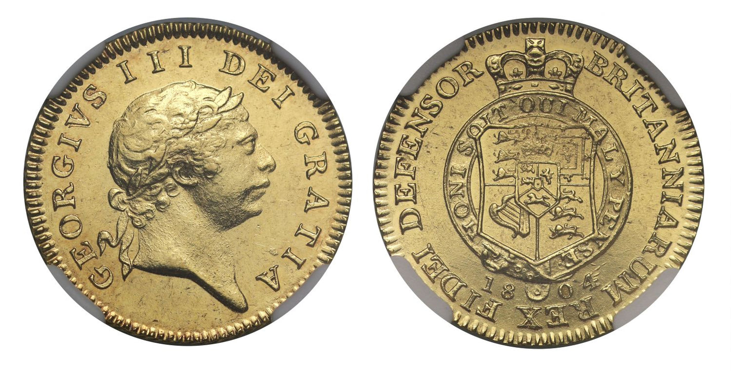George III 1804 Half-Guinea, seventh bust, Iverson dies 1/E, MS62