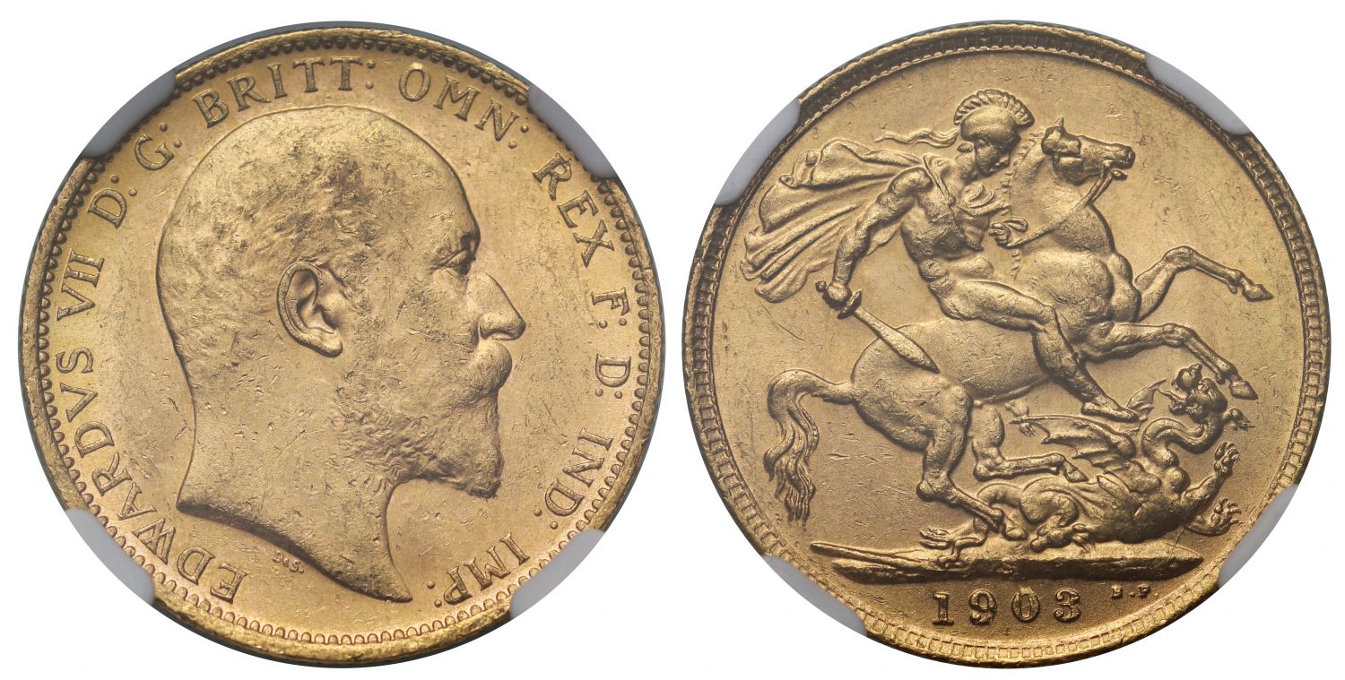 Edward VII 1903-S Sovereign Sydney Mint MS62
